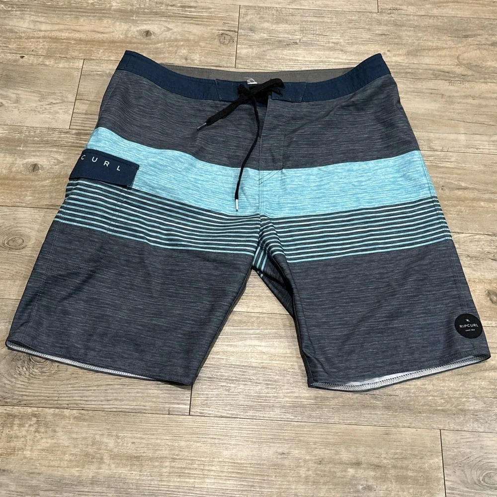 Rip Curl Mirage‎ Ultimate Stretch Boardshorts Men's Sz 36 Blue Swim Surf Boat